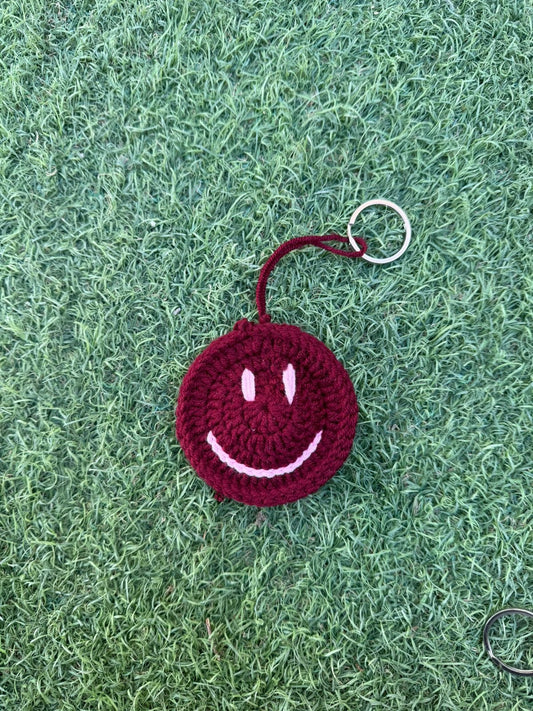 The Burgundy Smiley Bag Charm